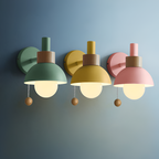 Minimalistisk Macaron-væglampe – trækafbryder