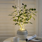 Trådløs Olivengren Bordlampe - Batteridrevet