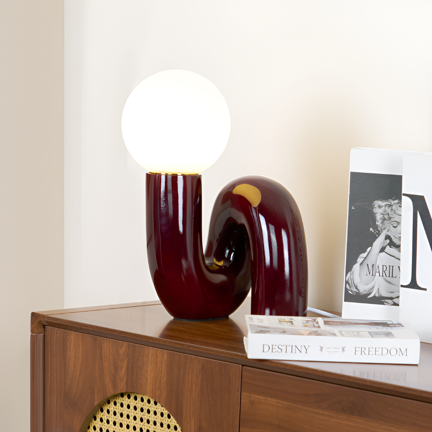 Moderne Skulpturel Bordlampe -  Minimalistisk