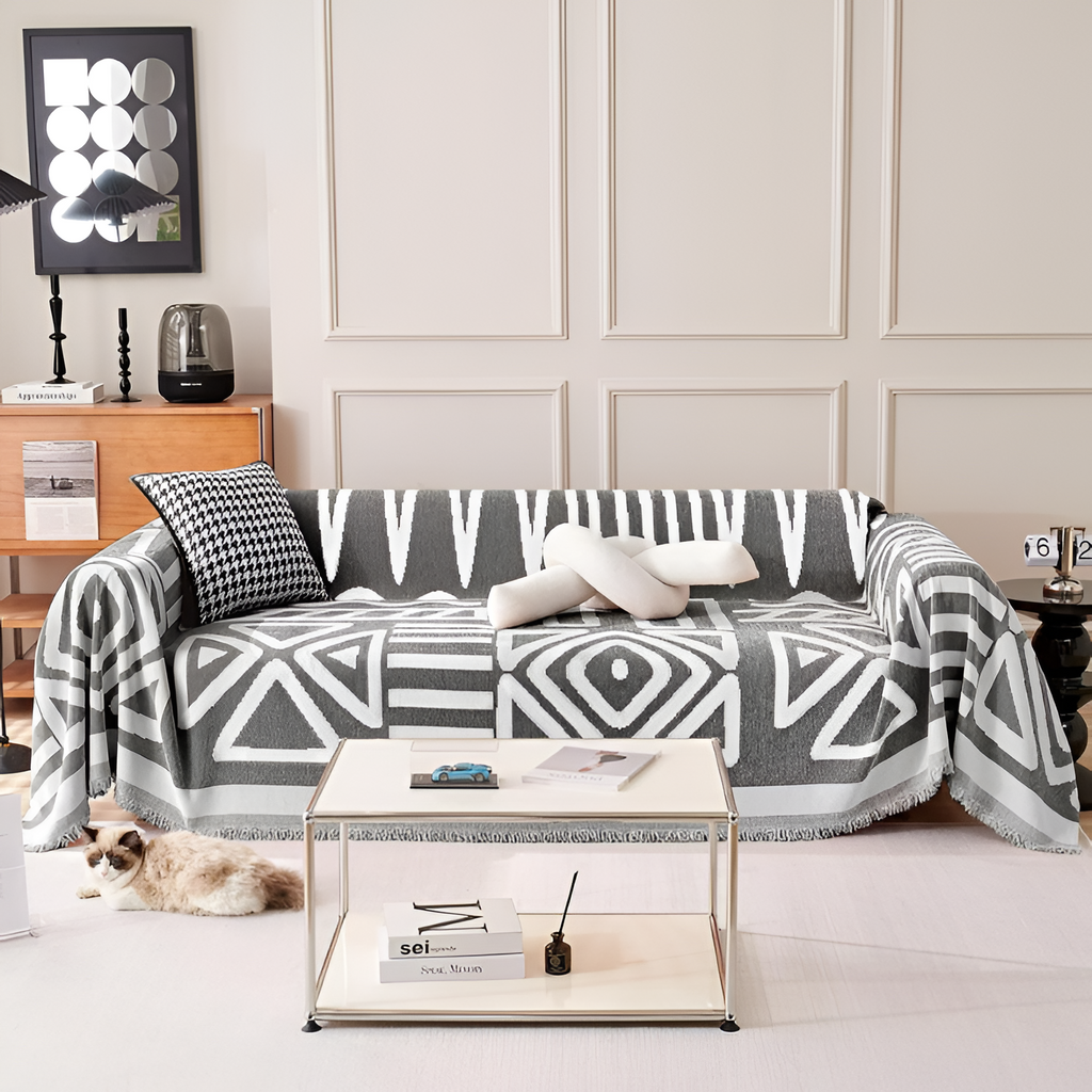Moderne Vævet Sofa Tæppe - Geometriske
