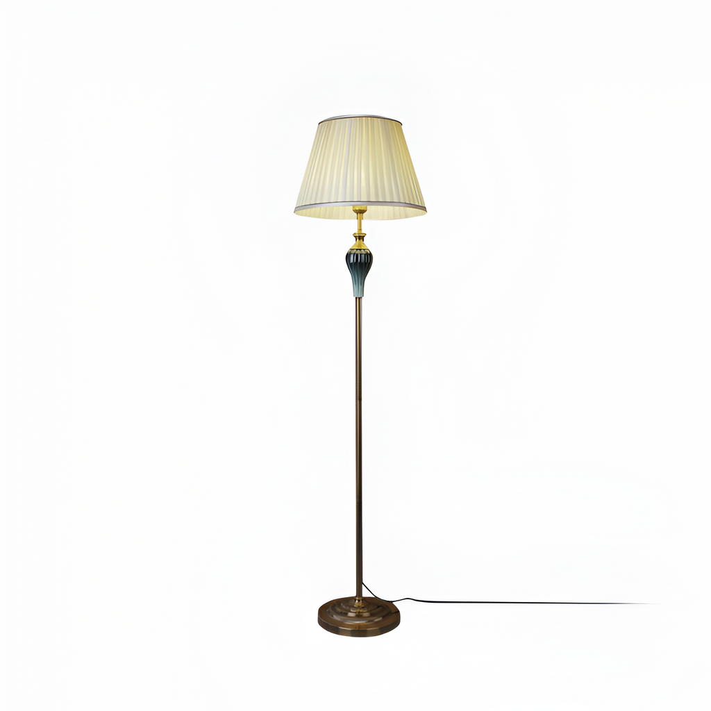 Gulvlampe med plisseret skærm - Metalfod