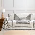 Geometrisk Frynse Sofa Tæppe - Vævet