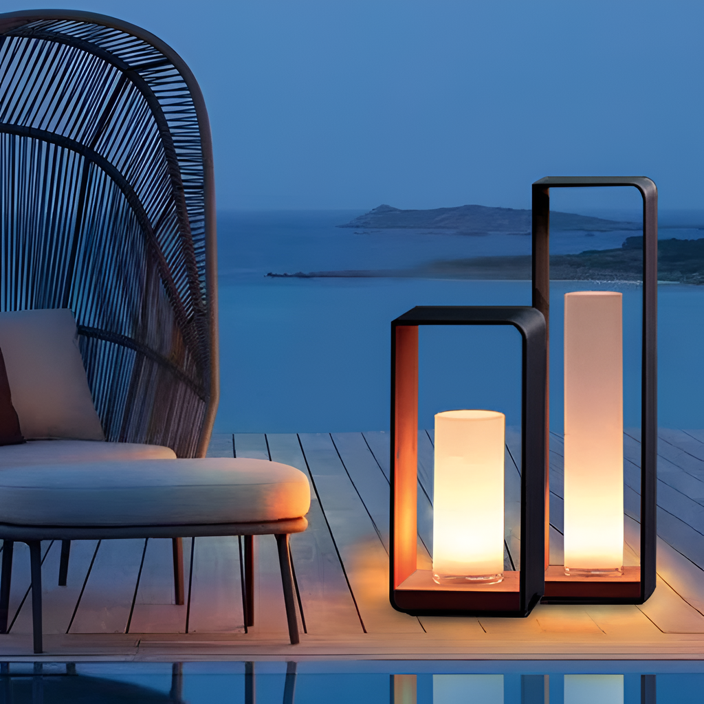 Minimalistisk Rektangulær Gulvlanterne - Åben Ramme