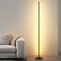 Minimalistisk sort metal-LED-gulvlampe – justerbar og dæmpbar