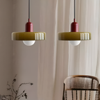 Nordisk retro-pendel i glas – farverig belysning