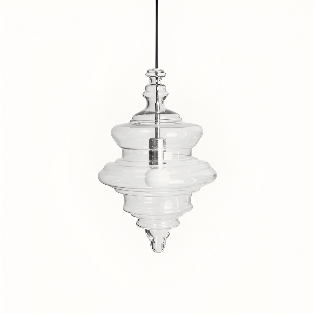 Skulpturel Rillet Glaspendel - Minimalistisk