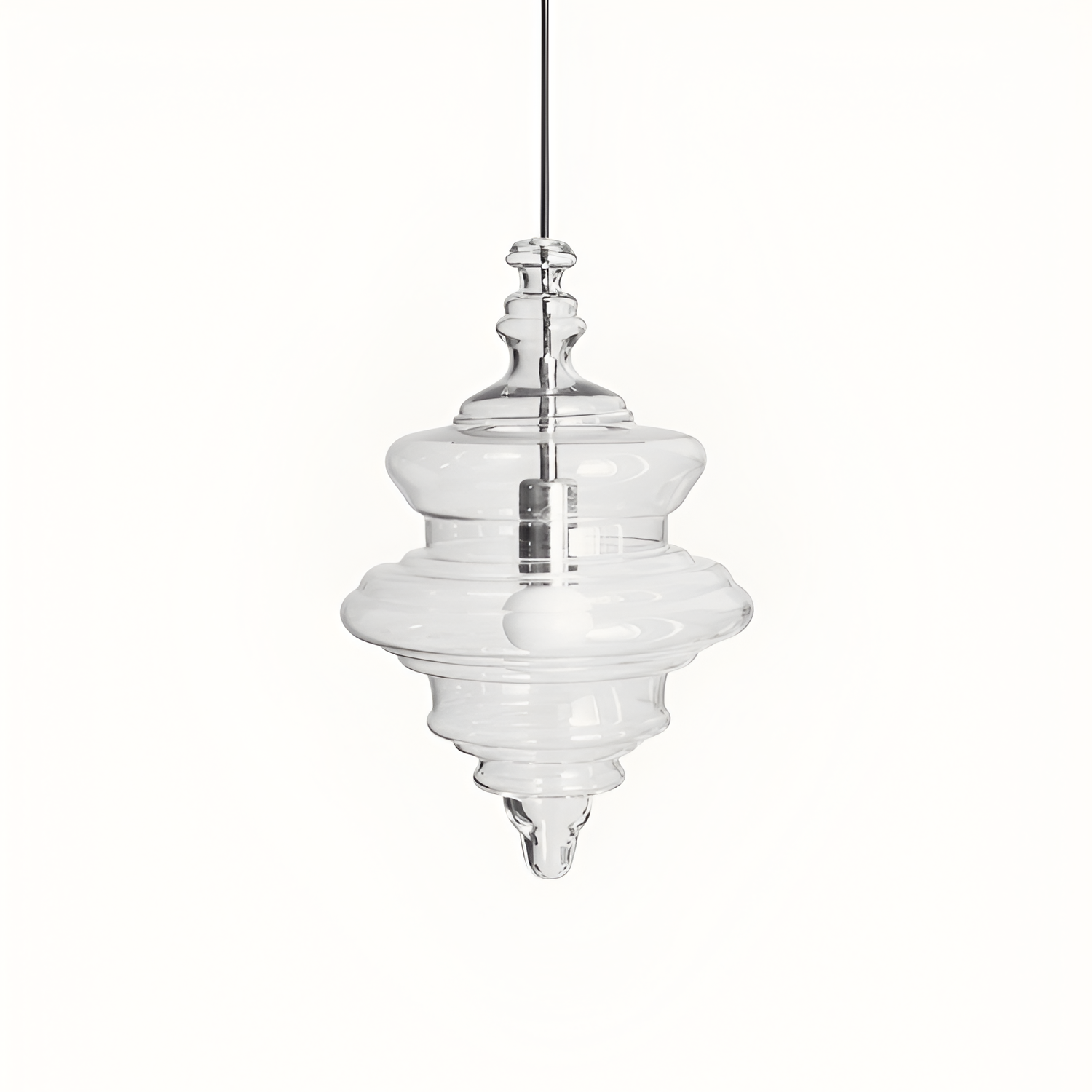 Skulpturel Rillet Glaspendel - Minimalistisk