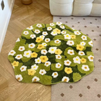 Tuftet Tæppe Med Blomstermotiv – Skridsikkert