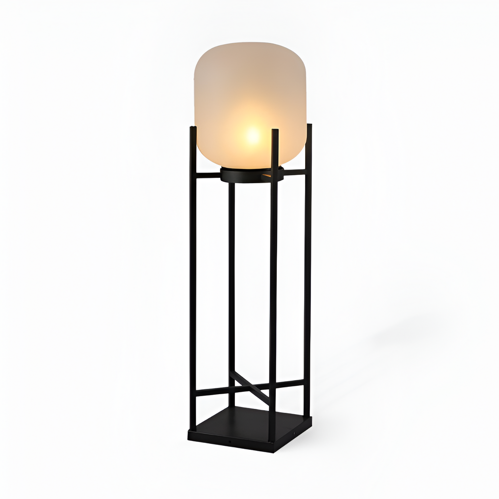 Geometrisk Industriel Solcelle Gulvlampe - Minimalistisk