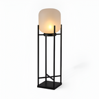 Geometrisk Industriel Solcelle Gulvlampe - Minimalistisk