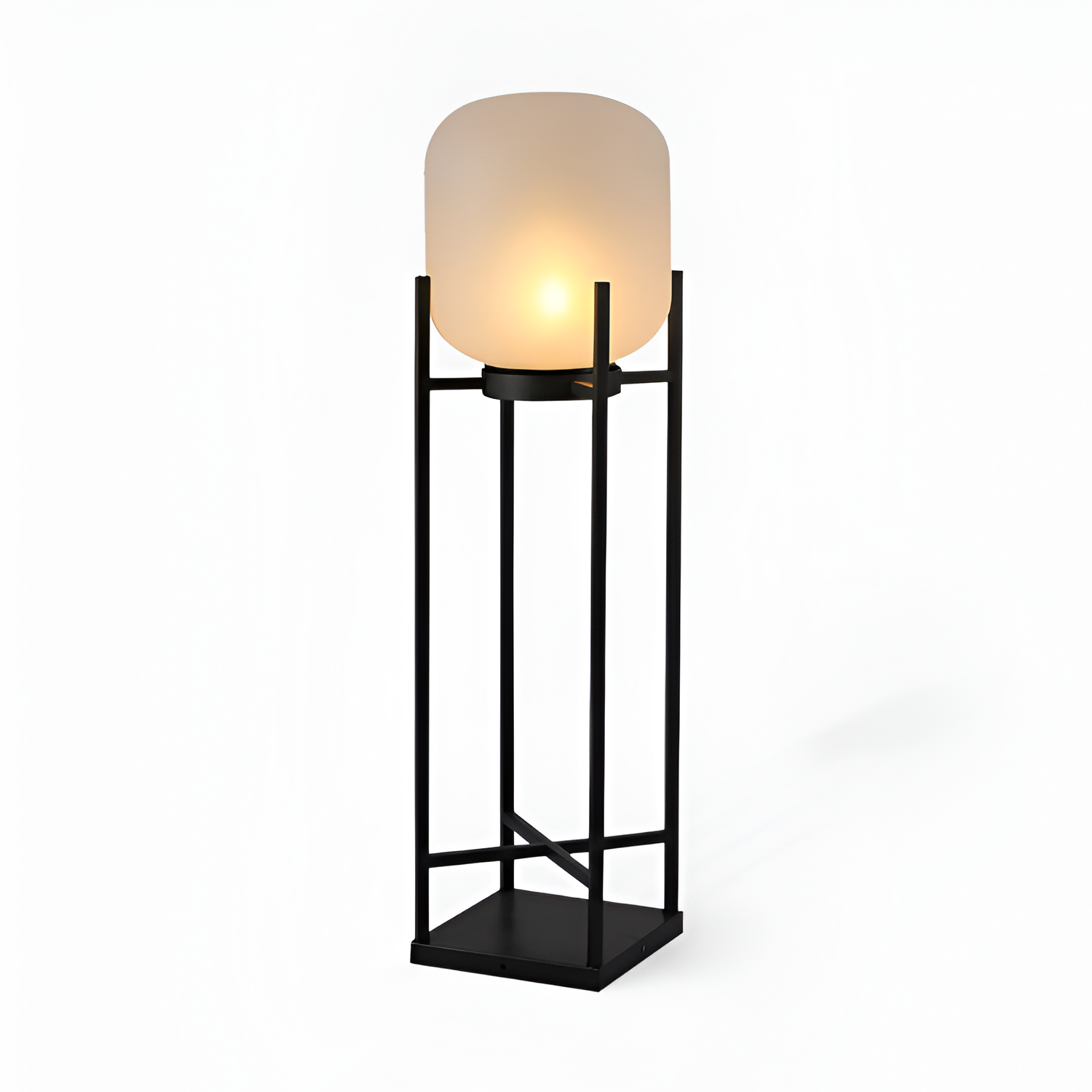 Geometrisk Industriel Solcelle Gulvlampe - Minimalistisk