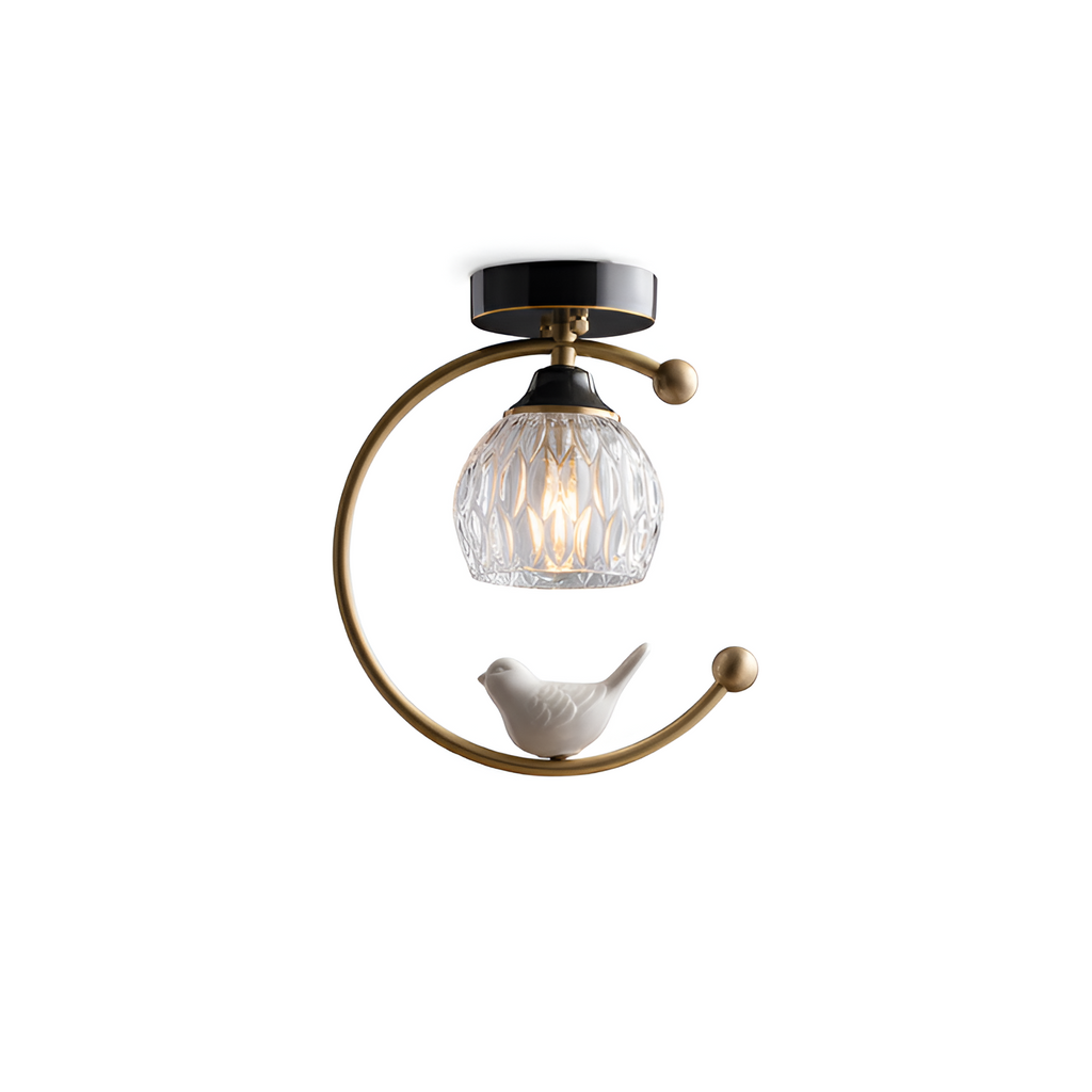 Crescent-figur med struktureret loftlampe – lysdæmpbar