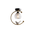 Crescent-figur med struktureret loftlampe – lysdæmpbar