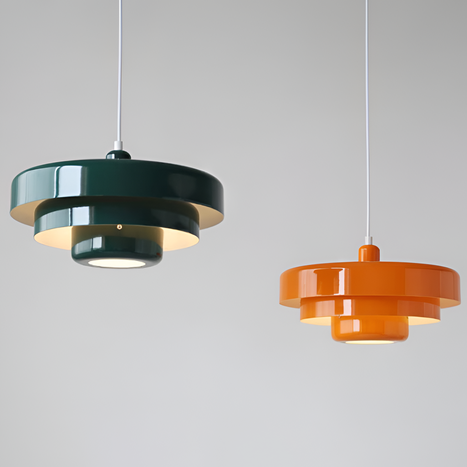 Vintage rund pendel i flere lag af metal – nordisk stil