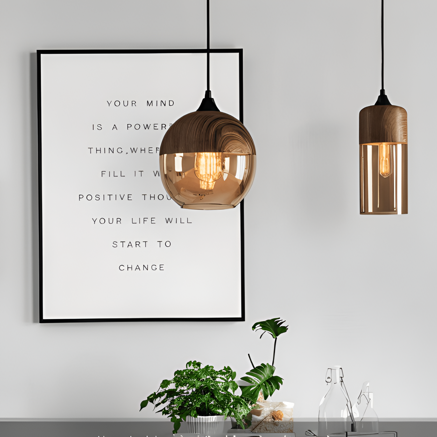 Minimalistisk Industriel Pendellampe - Justerbar