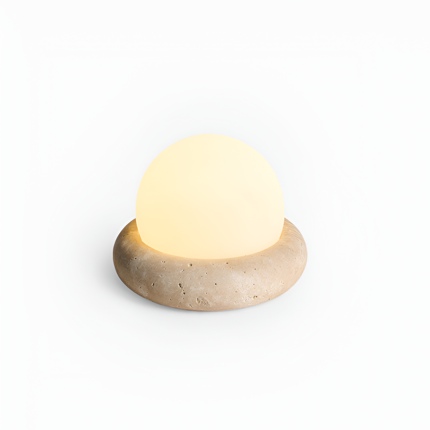 Skulpturel Travertin Bordlampe - Minimalistisk