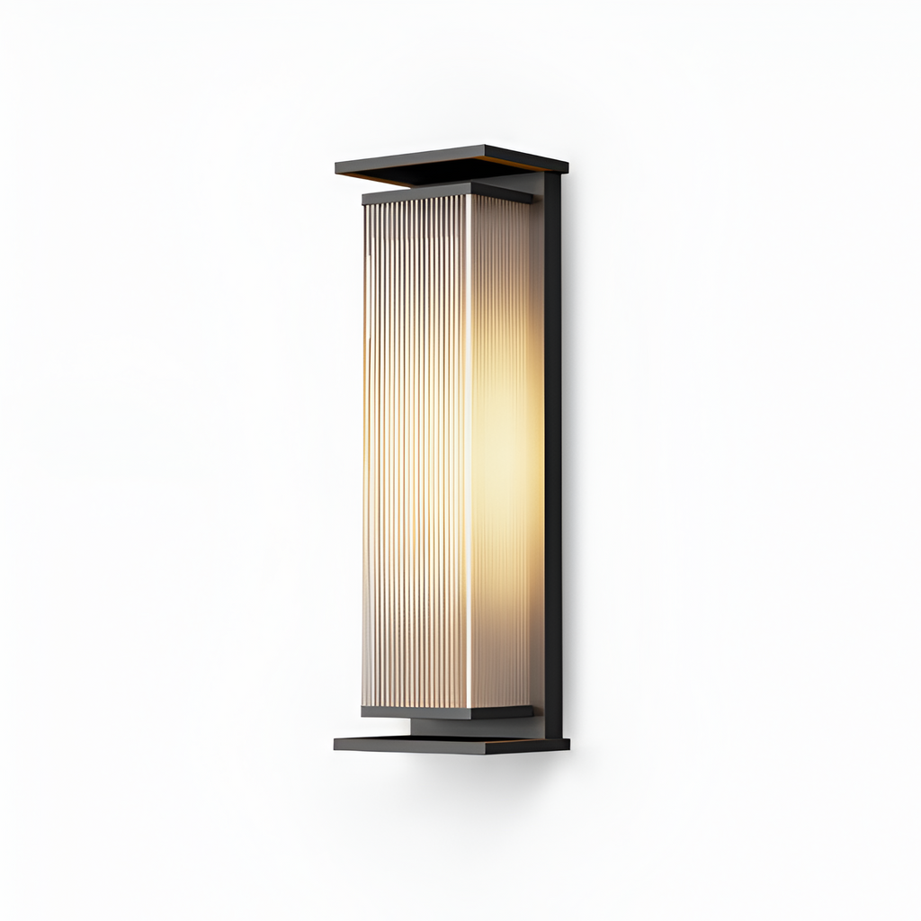 Rillet Lineær Solenergi Væglampe - Minimalistisk