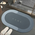 Geometrisk Oval Bademåtte - Absorberende
