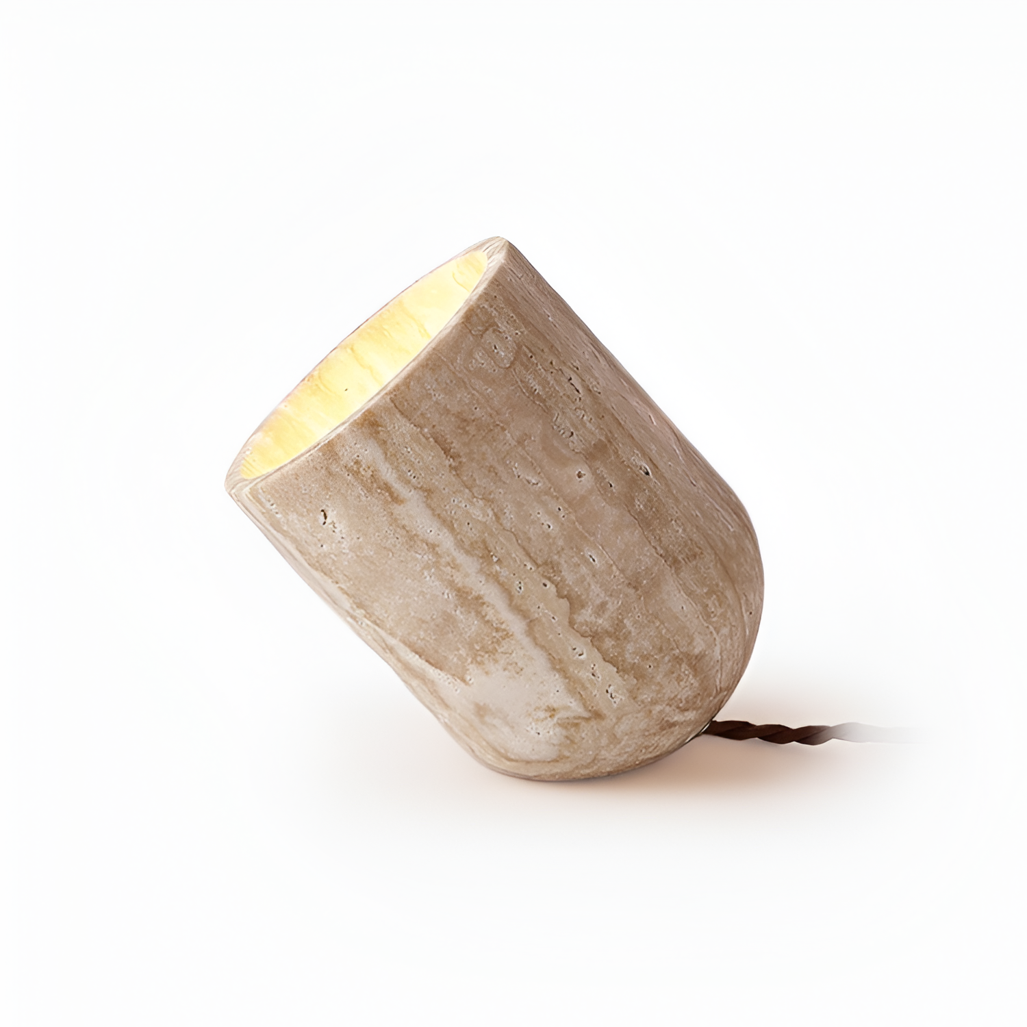 Struktureret Cylinderformet Bordlampe - Abstrakt