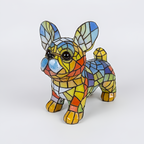 Fransk Bulldog-lampe i farvet harpiks - Skrivebordslampe