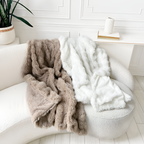 Plysset Tekstureret Plaid - Taupe