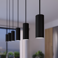 Sort Tub Pendel - Cylindrisk Loftlampe - Metal