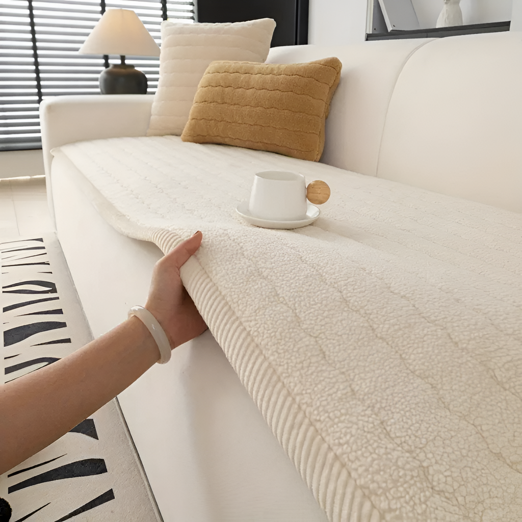 Minimalistisk Plysset Sofamåtte - Tekstureret
