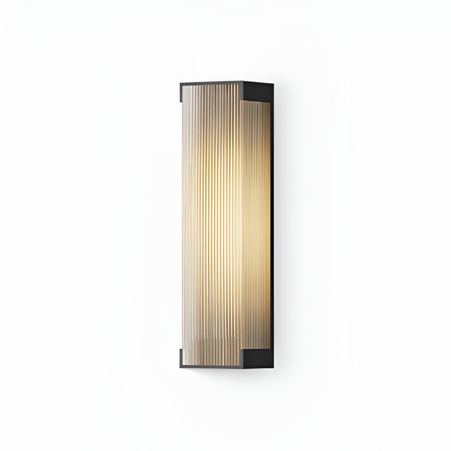Rektangulær Solenergi Rillet Væglampe - Minimalistisk