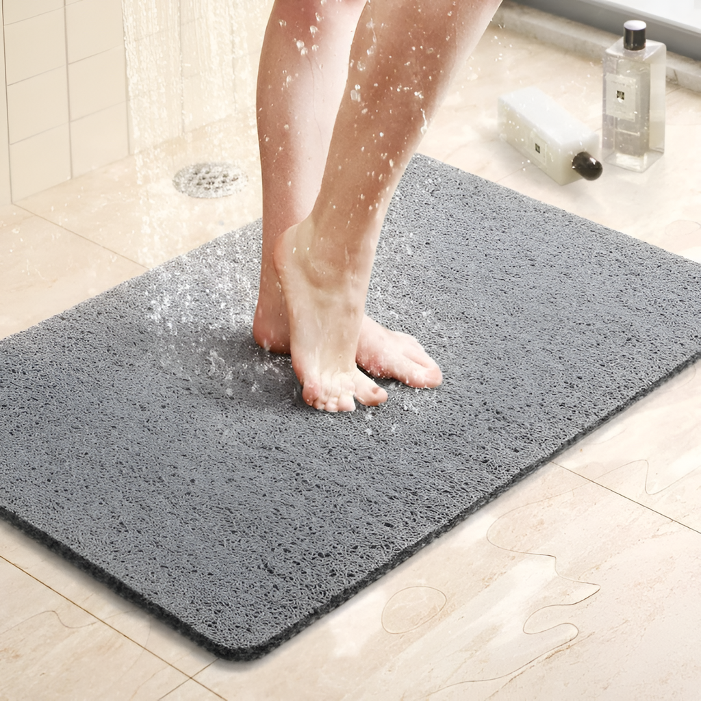 Skridsikker Loofah Bademåtte - Hurtigtørrende