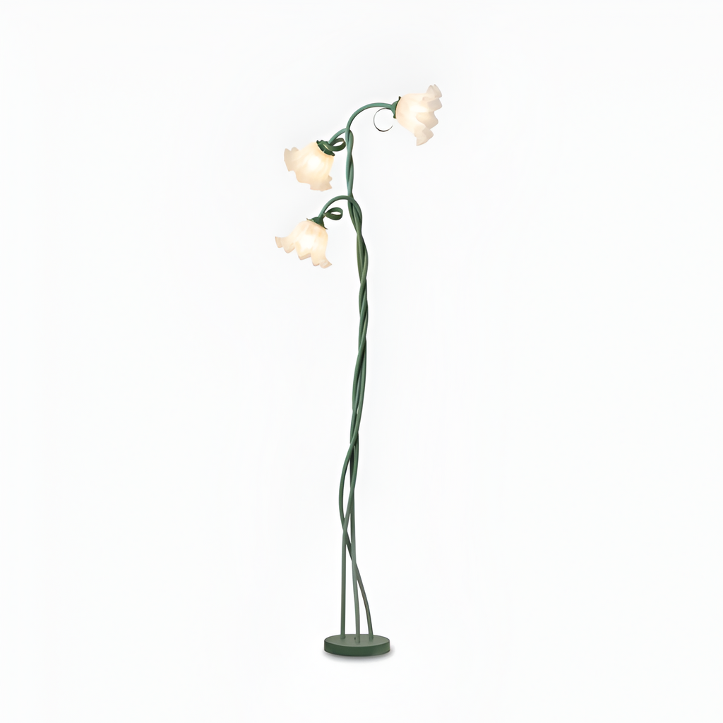Blomstret buet gulvlampe - justerbar