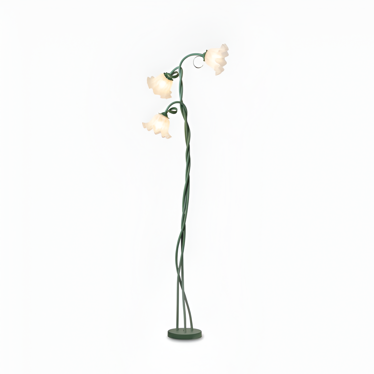Blomstret buet gulvlampe - justerbar