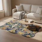 Bølgeformet Blomstret Tæppe med Buer