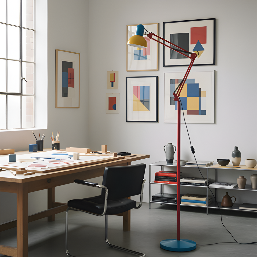 Memphis Industrial gulvlampe med flere arme – justerbar