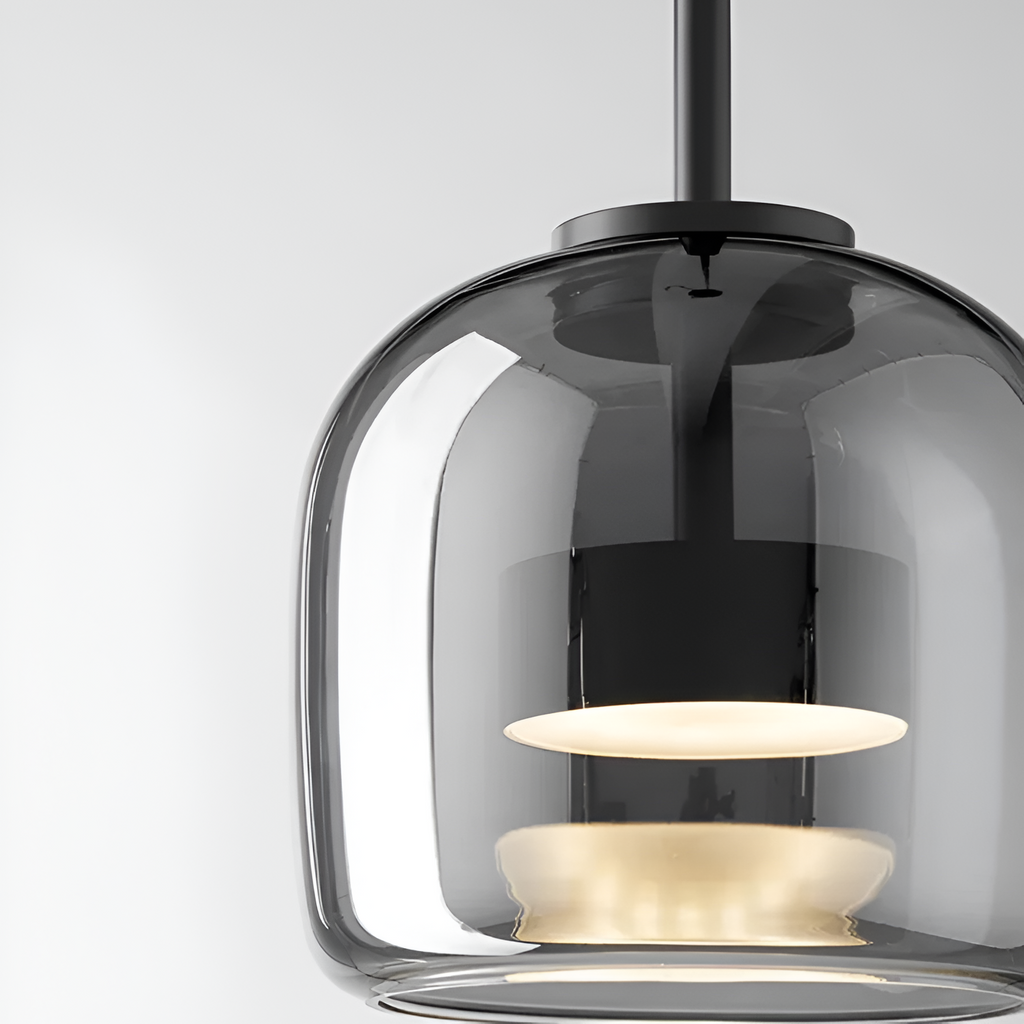Røget Glas Pendellampe - Nordisk LED Hængelampe