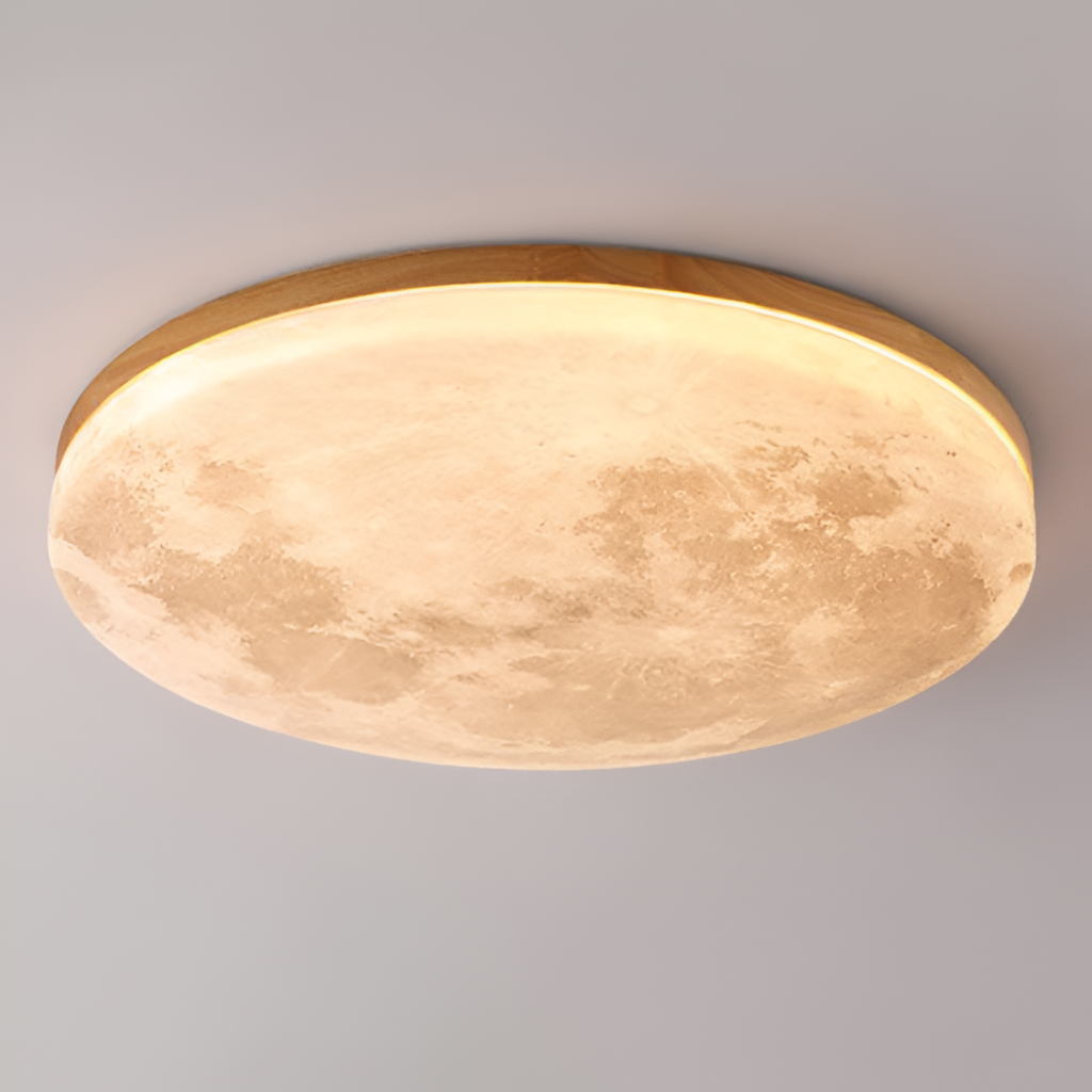 Minimalistisk loftslampe i måneform – indbygget