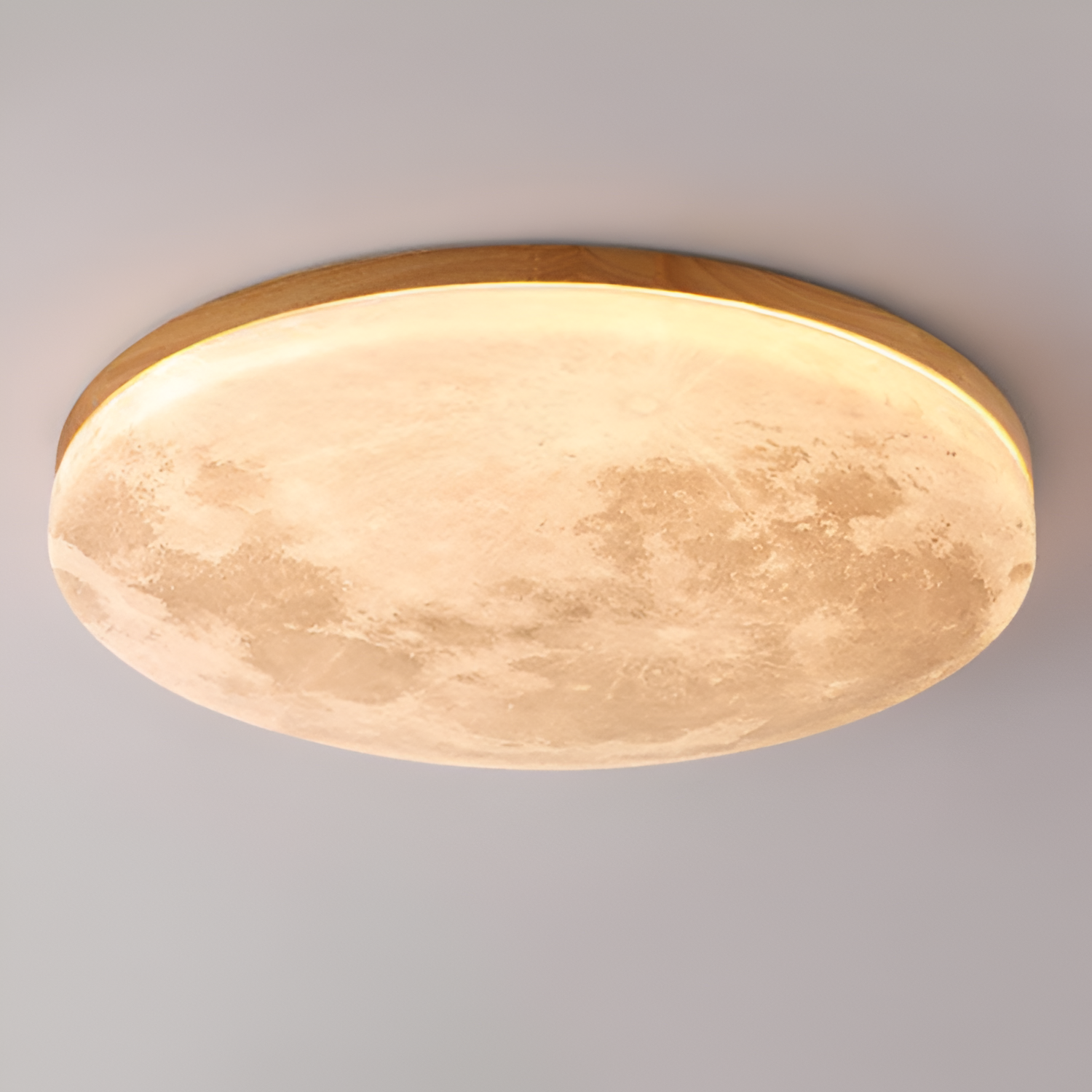 Minimalistisk loftslampe i måneform – indbygget