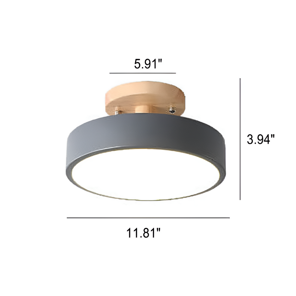 Træbase Nordisk Loftlampe - Minimalistisk