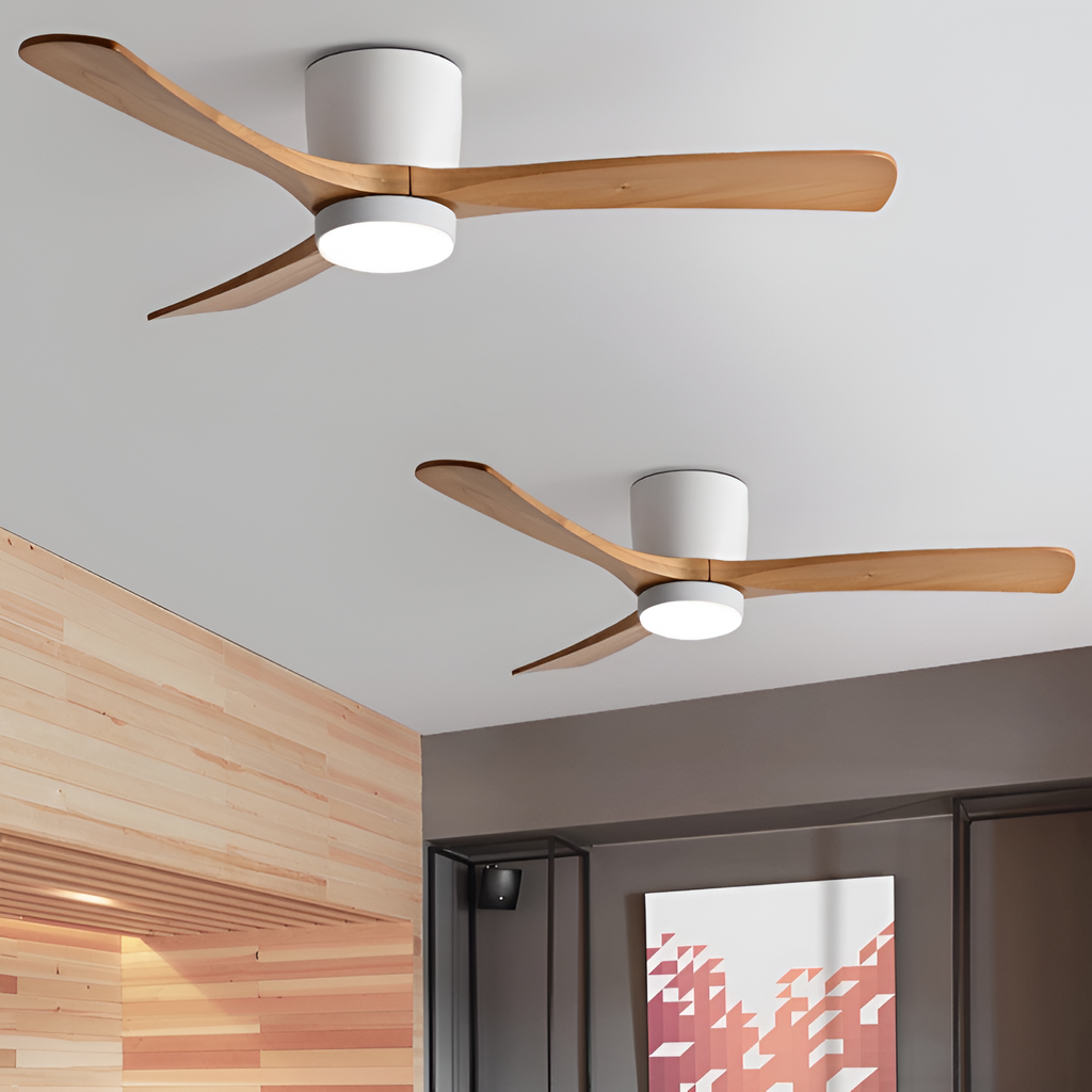 Nordisk Træ Loftsventilatorslampe - Justerbar
