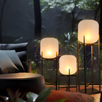 Geometrisk Industriel Solcelle Gulvlampe - Minimalistisk