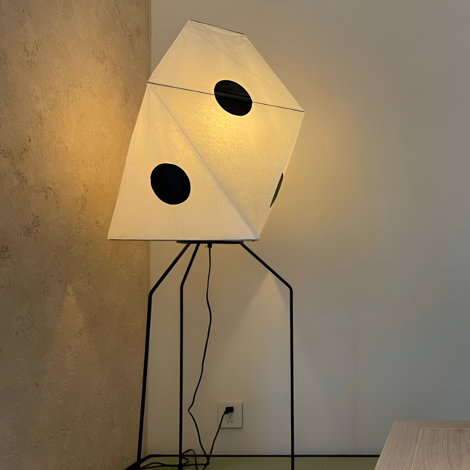 Geometrisk Papirlampe i Washi - Minimalistisk