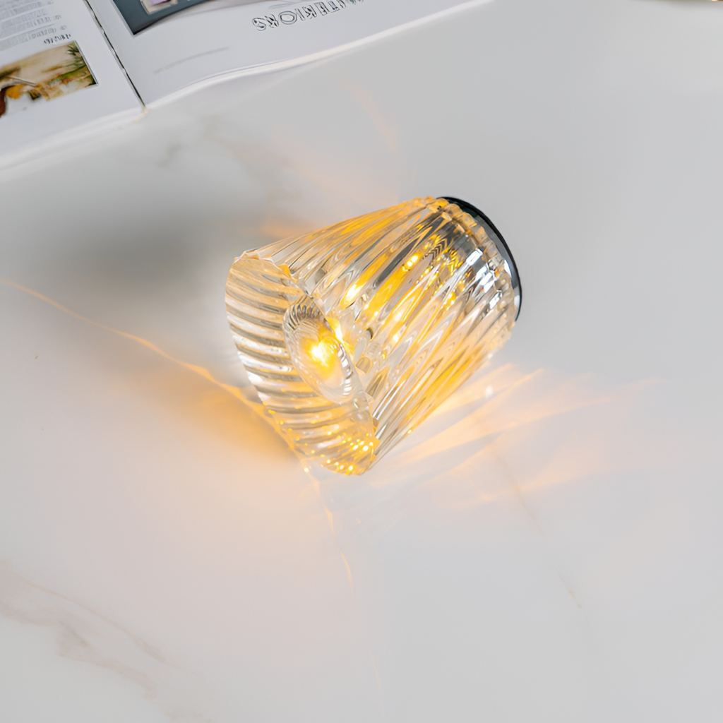 Facetsleben Krystalbordlampe - Ledningsfri Dæmpbar