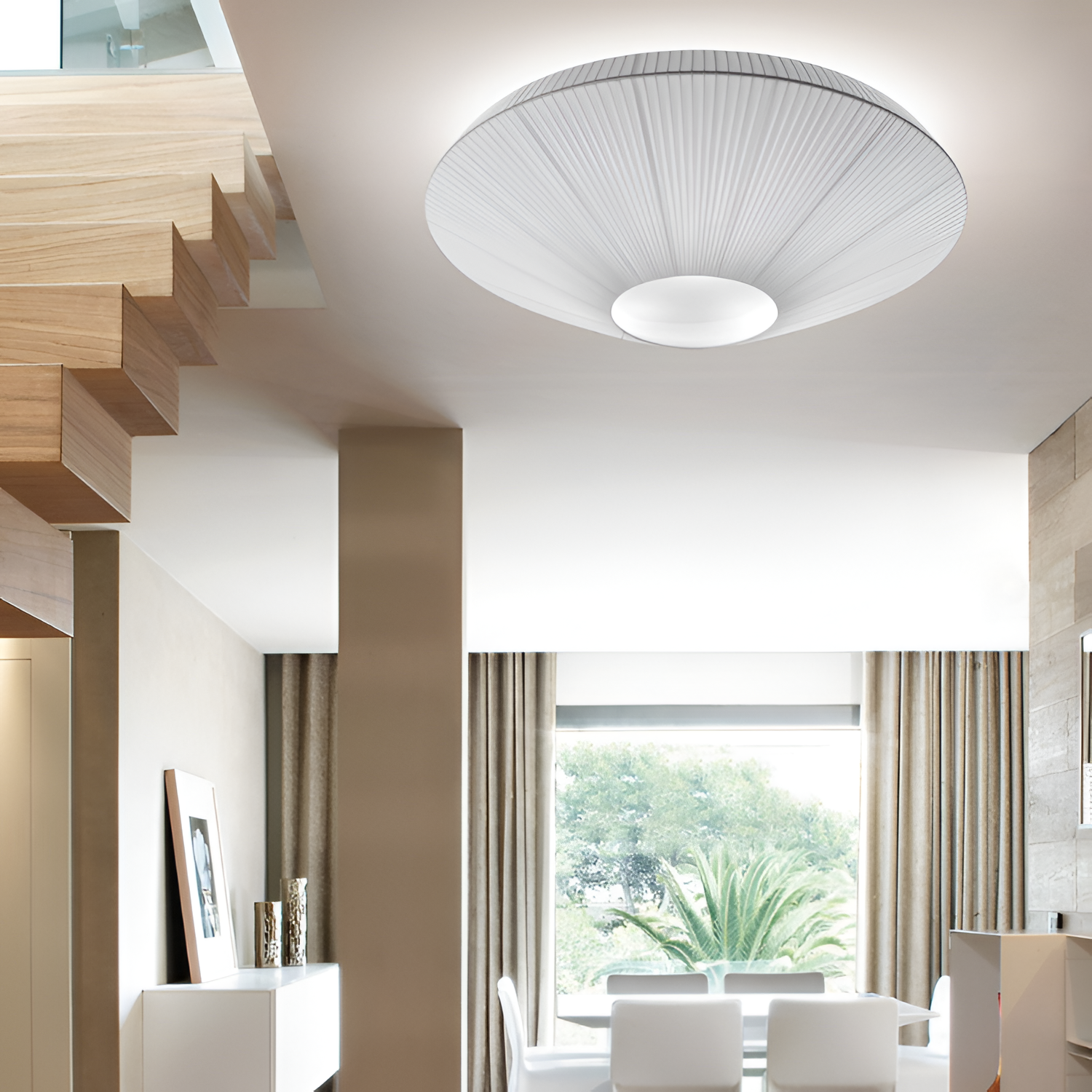 Plisseret Minimalistisk Loftlampe - Dæmpbar