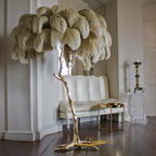 Træformet Fjeder Bordlampe - Dekorativ