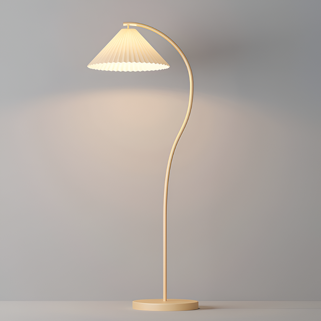 Bueformet Buet Gulvlampe - Plisseret