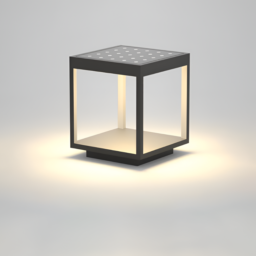 Geometrisk Solcellelampe til Udendørsbrug - Minimalistisk