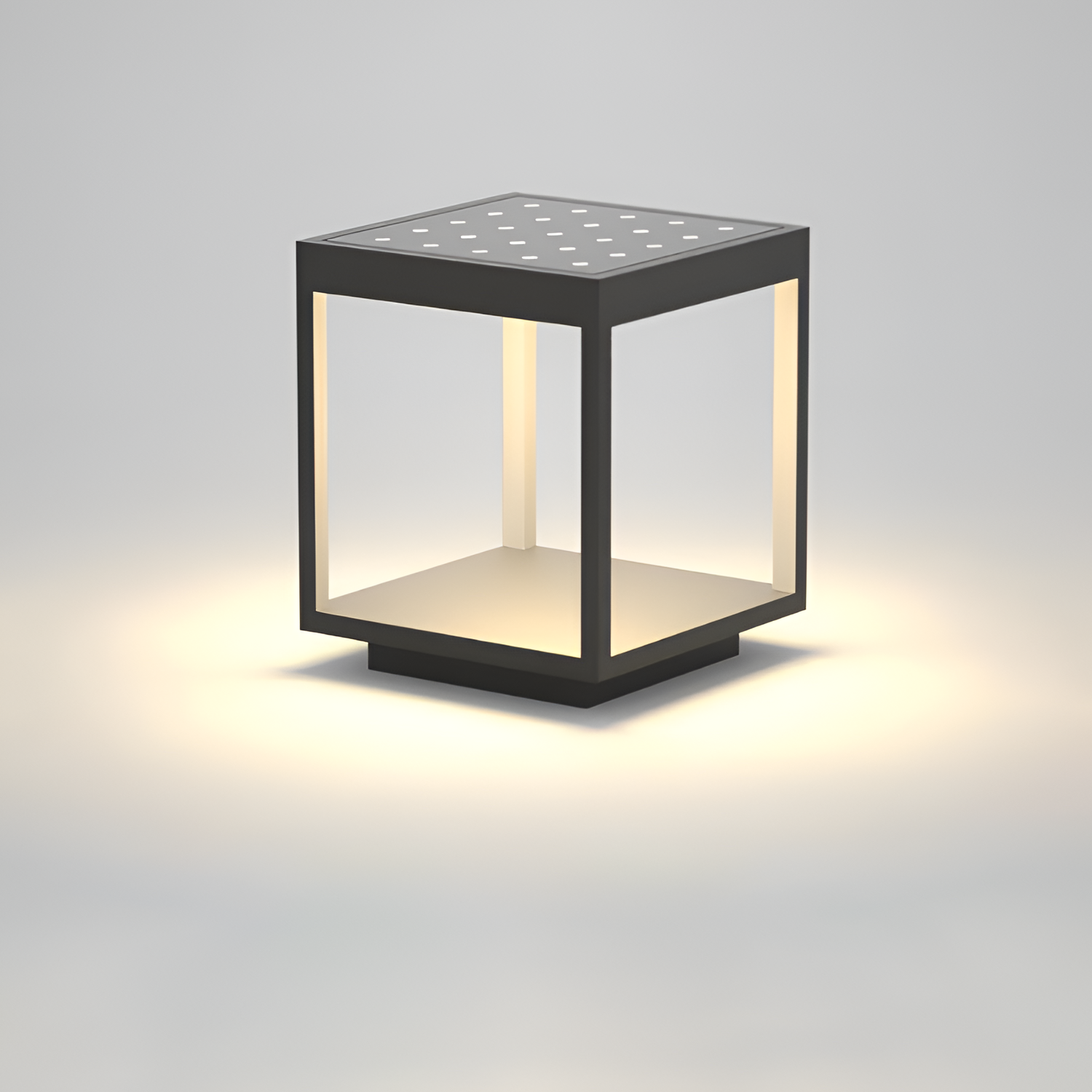 Geometrisk Solcellelampe til Udendørsbrug - Minimalistisk