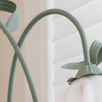 Blomstret buet gulvlampe - justerbar