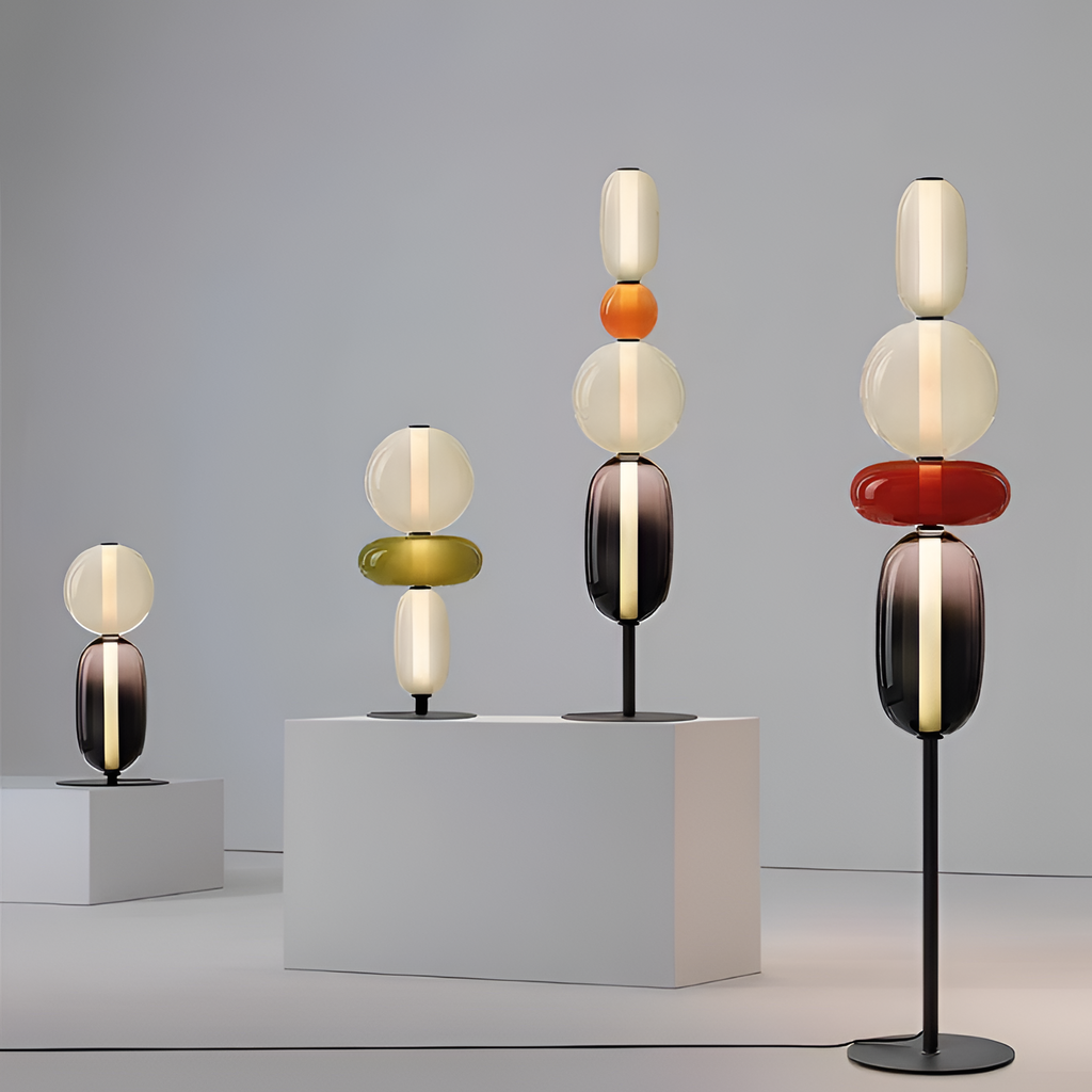 Stablet Geometrisk Glasgulvlampe - Moderne