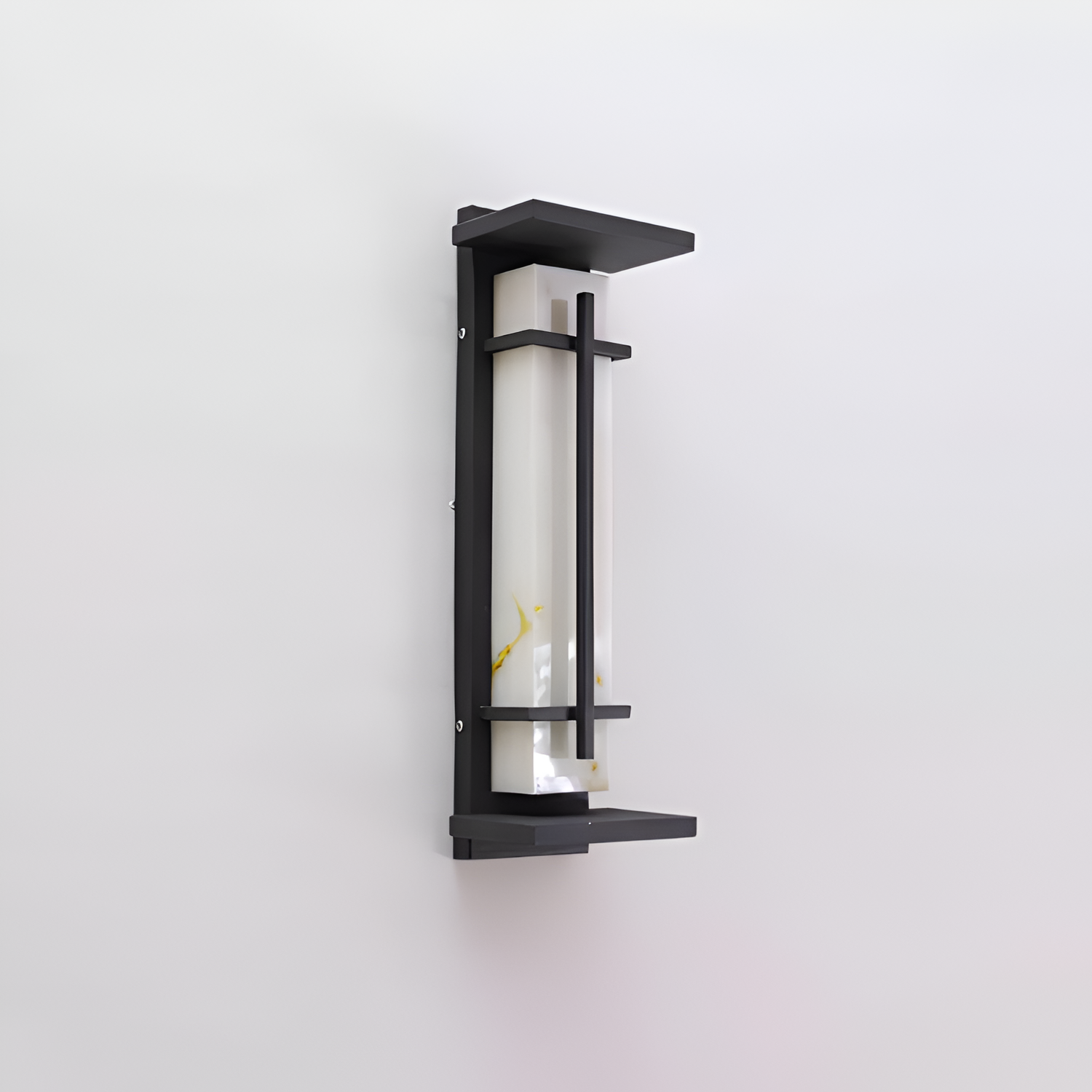 Marmorstil Solenergi Rektangulær Væglampe - Minimalistisk