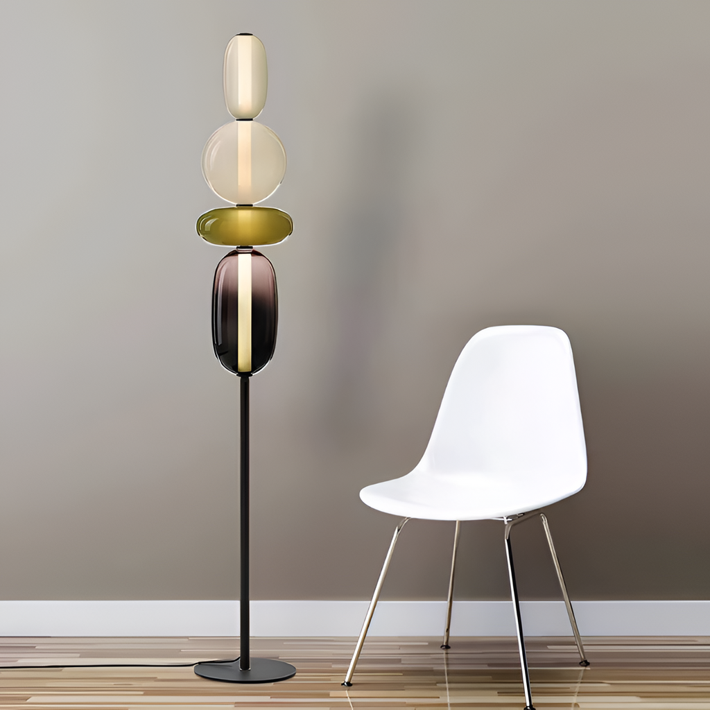 Stablet Geometrisk Glasgulvlampe - Moderne